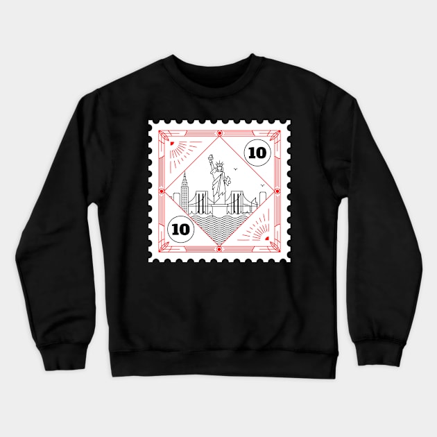 New York Stamp Design Crewneck Sweatshirt by kursatunsal